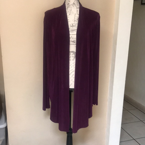 BOSTON PROPER Purple Plum Cardigan 
Size Large - Picture 2 of 8